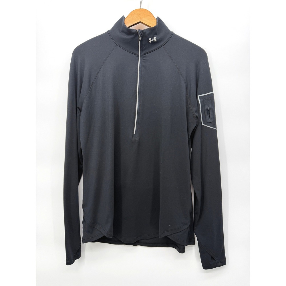 Under Armour Quarter Zip Pullover Black Allseasongear Activewear Running XL‎